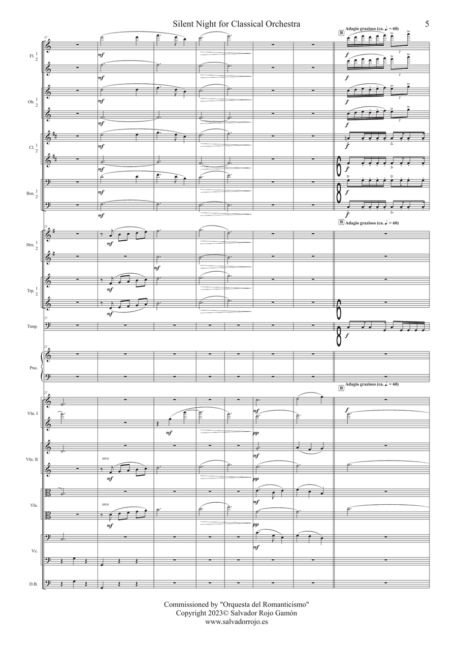 Silent Night for Classical Orchestra Chamber Orchestra scores gallery preview page 5