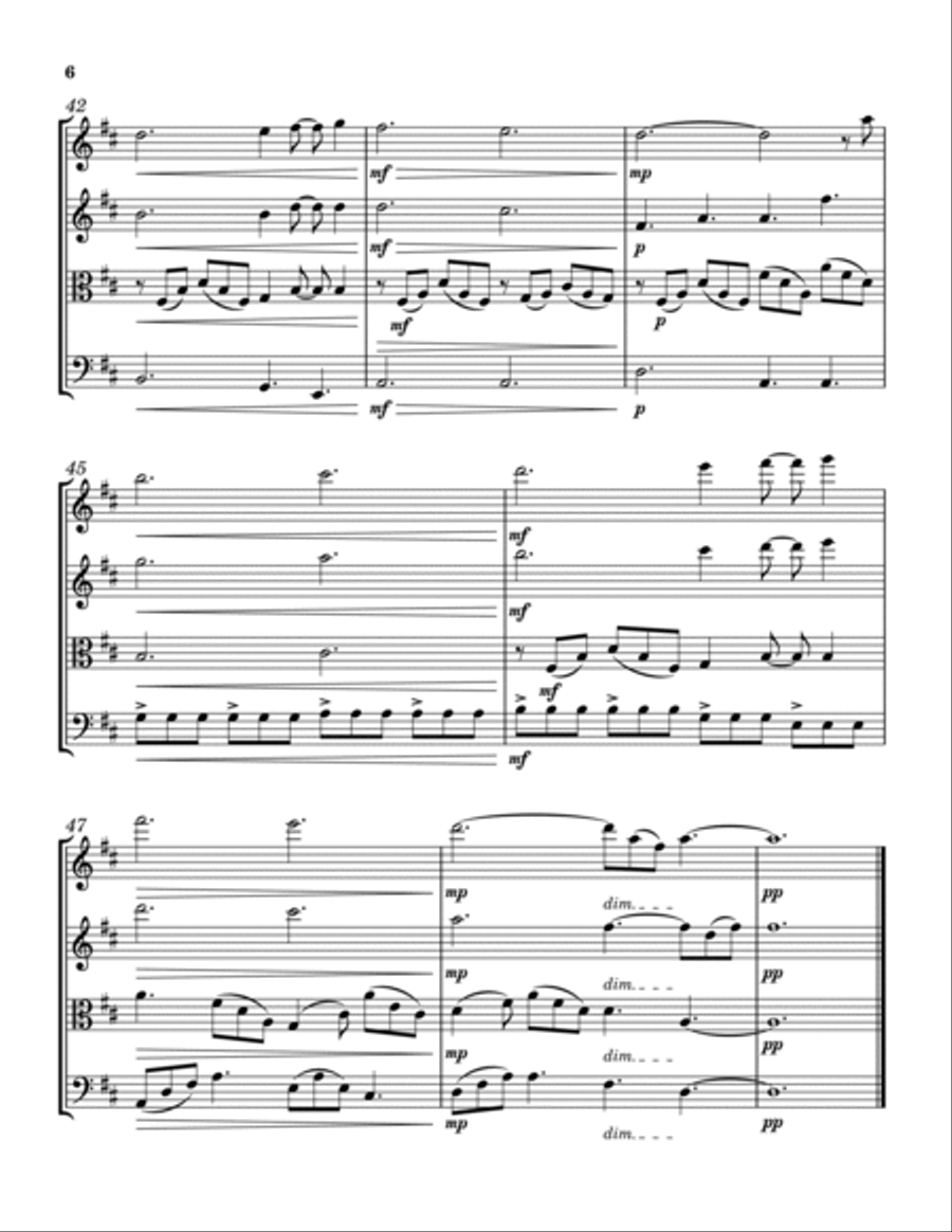 Can't Help Falling In Love String Quartet scores gallery preview page 6