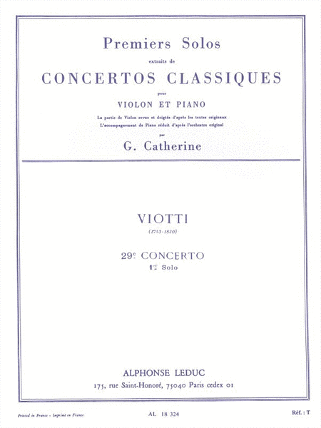 Premier Solos Concertos Classiques - Concerto No. 29, Solo No. 1