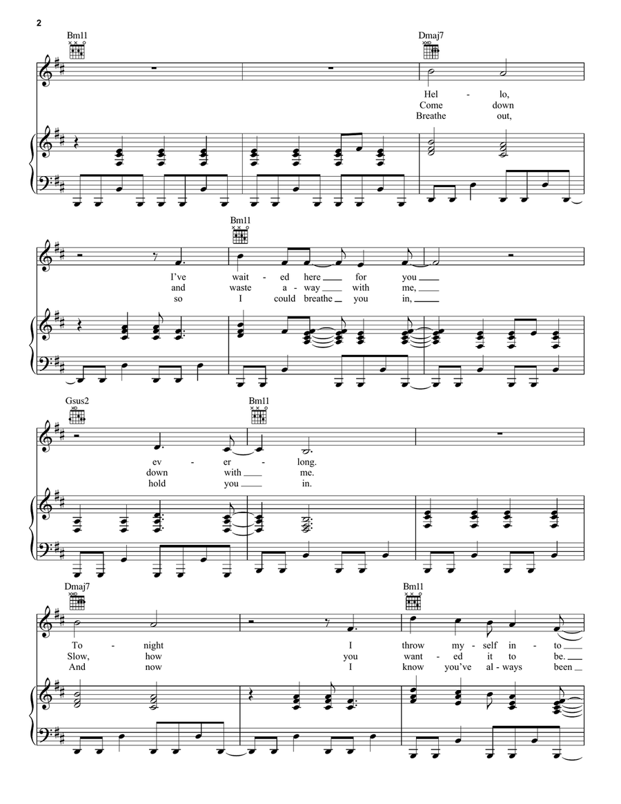 Everlong Piano, Vocal, Guitar scores gallery preview page 2