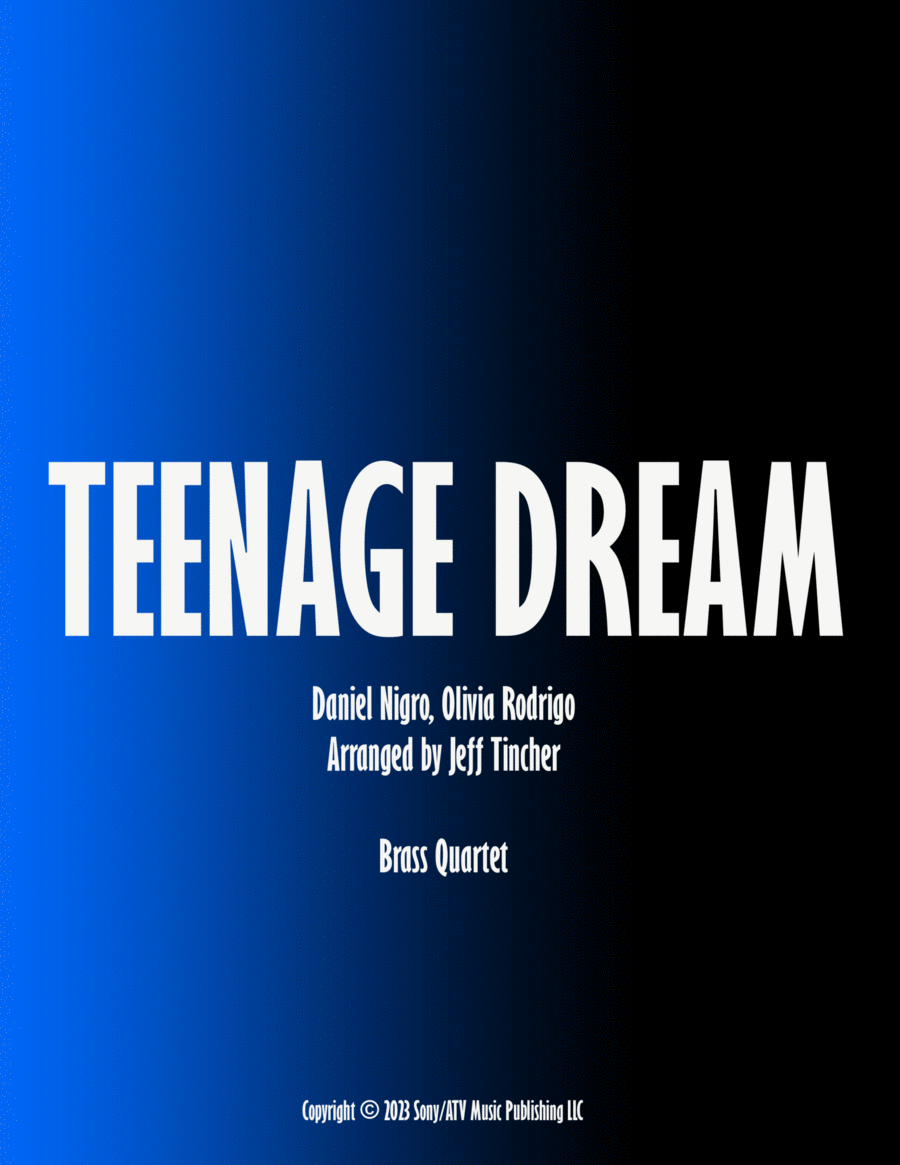 Teenage Dream Brass Quartet scores gallery preview page 1