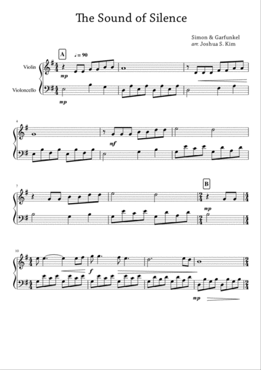 The Sound Of Silence String Duet scores gallery preview page 2