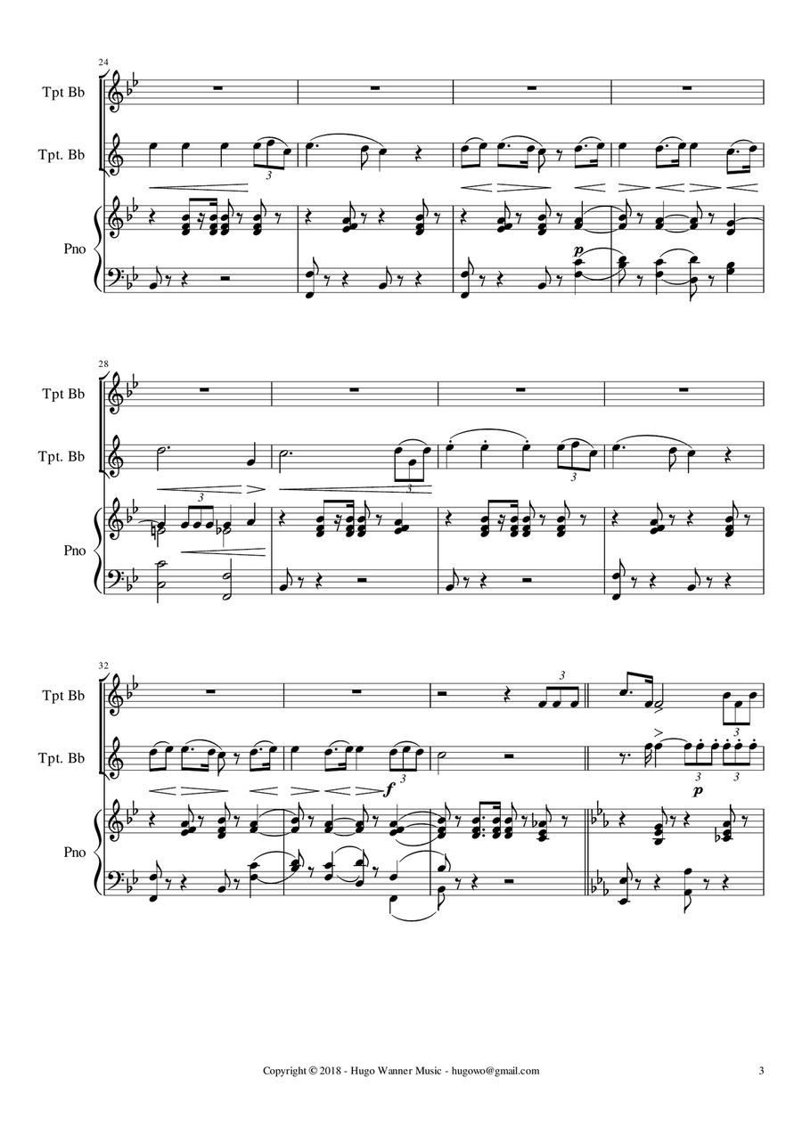 Triumphal March - Aida - Act II - For trumpet in Bb - Original key Triumphal March - Aida - Act II - For trumpet in Bb - Original key B-Flat Trumpet scores gallery preview page 3