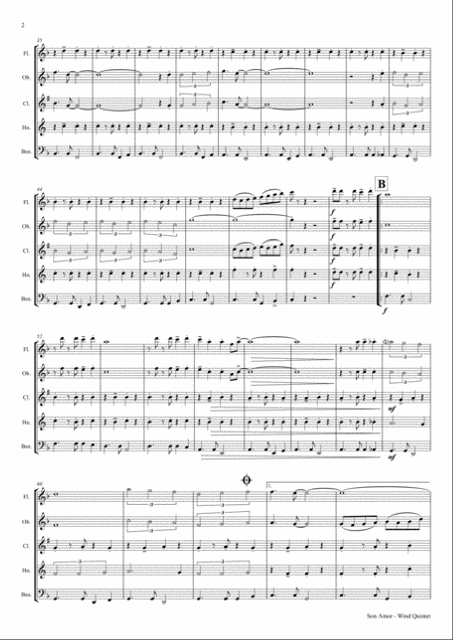 Son amor! - Samba - Wind Quintet Woodwind Quintet scores gallery preview page 3