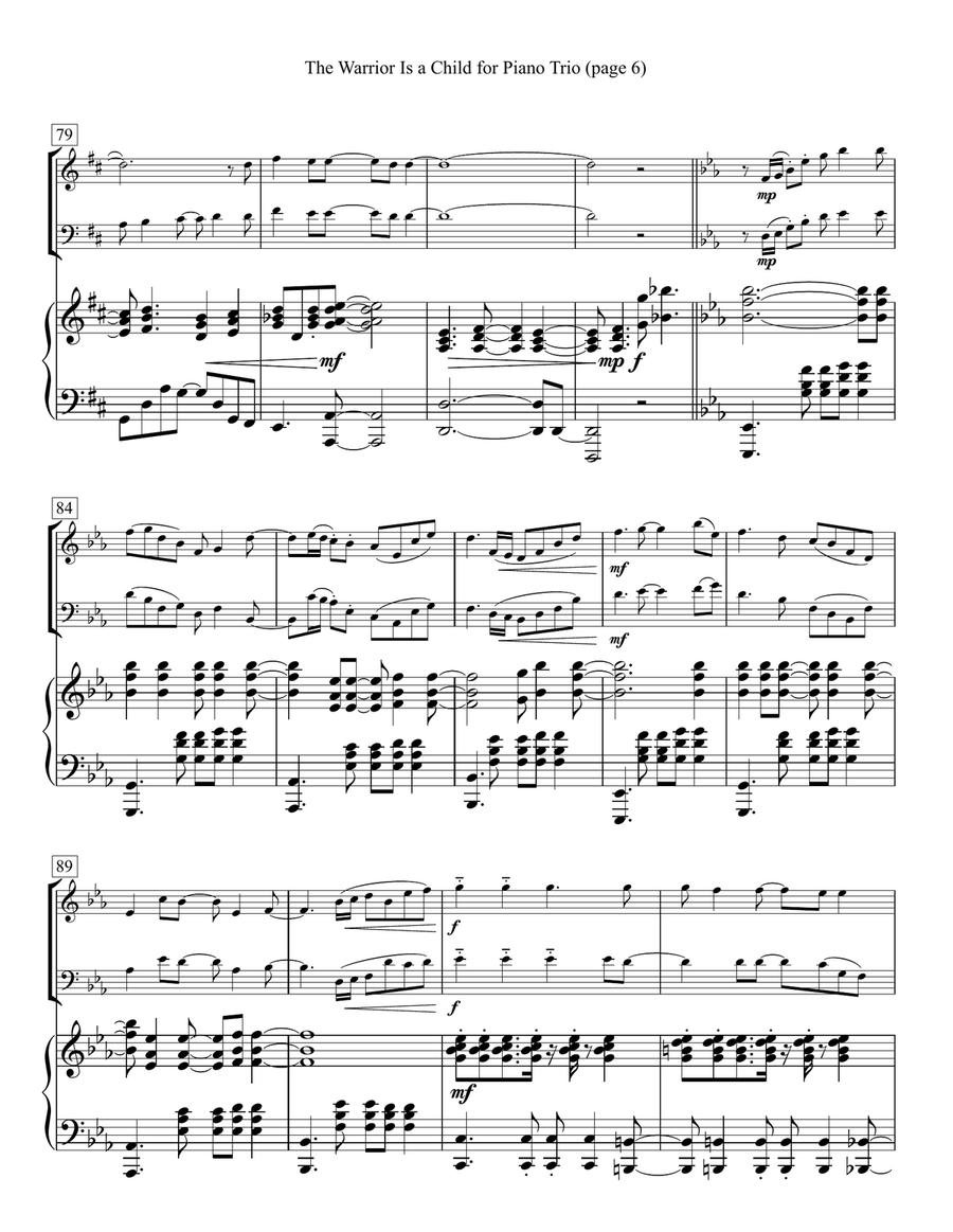 The Warrior Is A Child Piano Trio scores gallery preview page 6