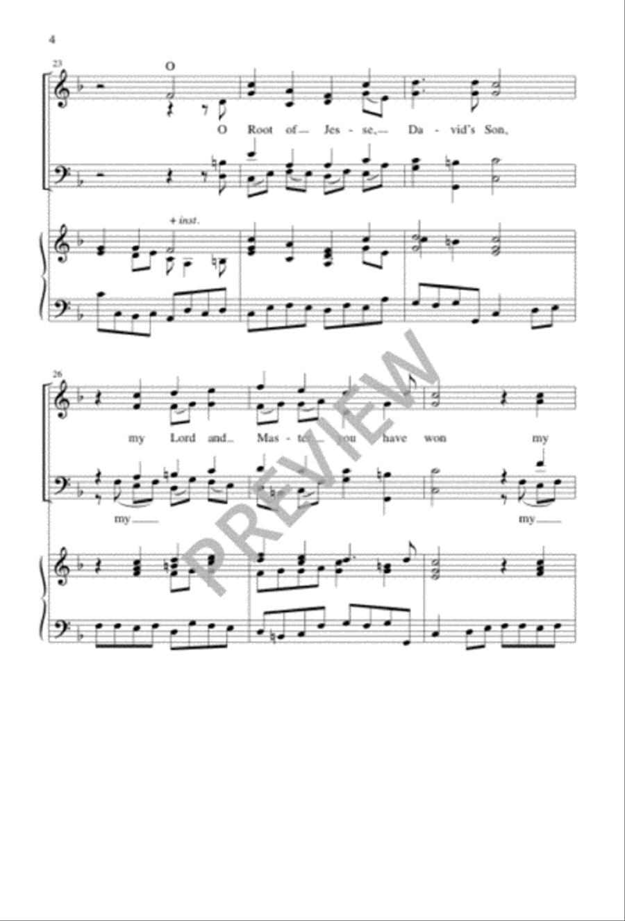 O Morning Star, How Fair and Bright 4-Part scores gallery preview page 4