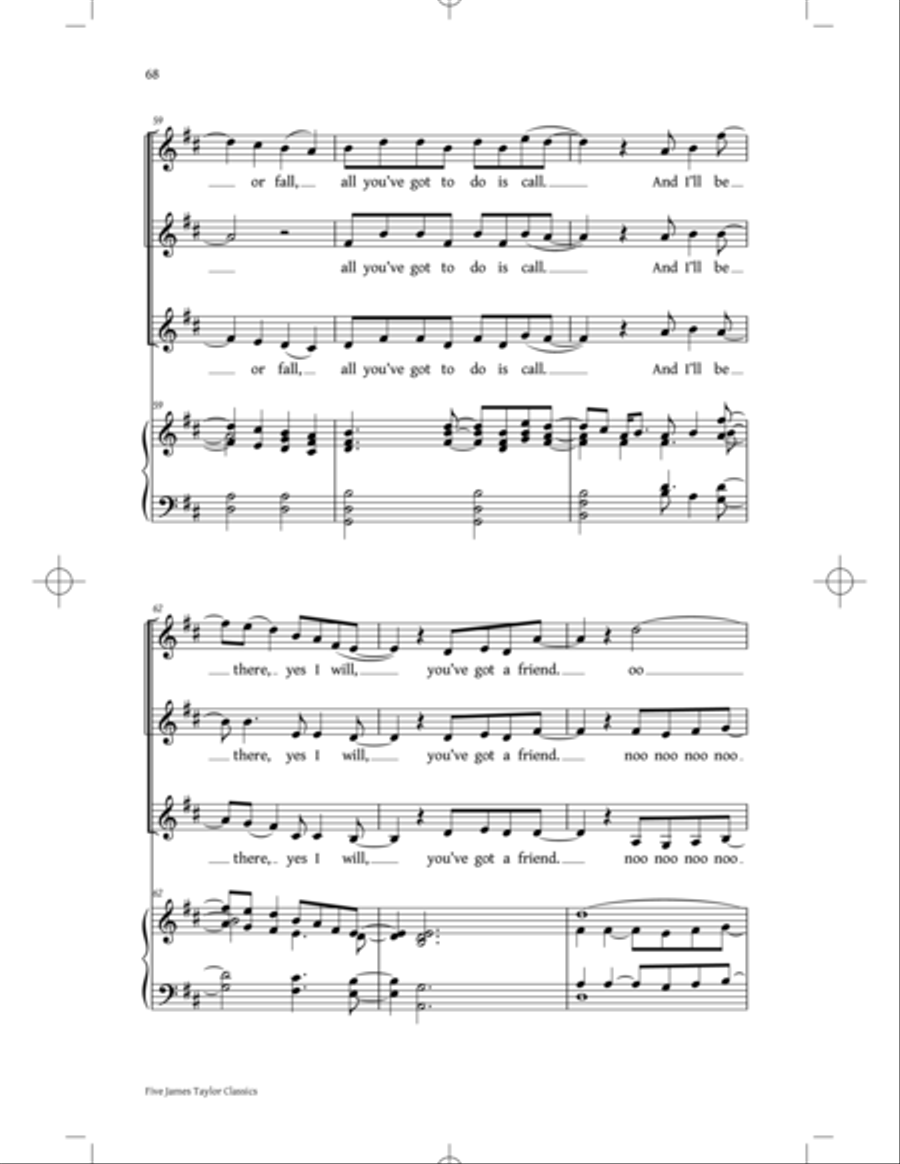You've Got A Friend: Five James Taylor Classics SSA scores gallery preview page 66