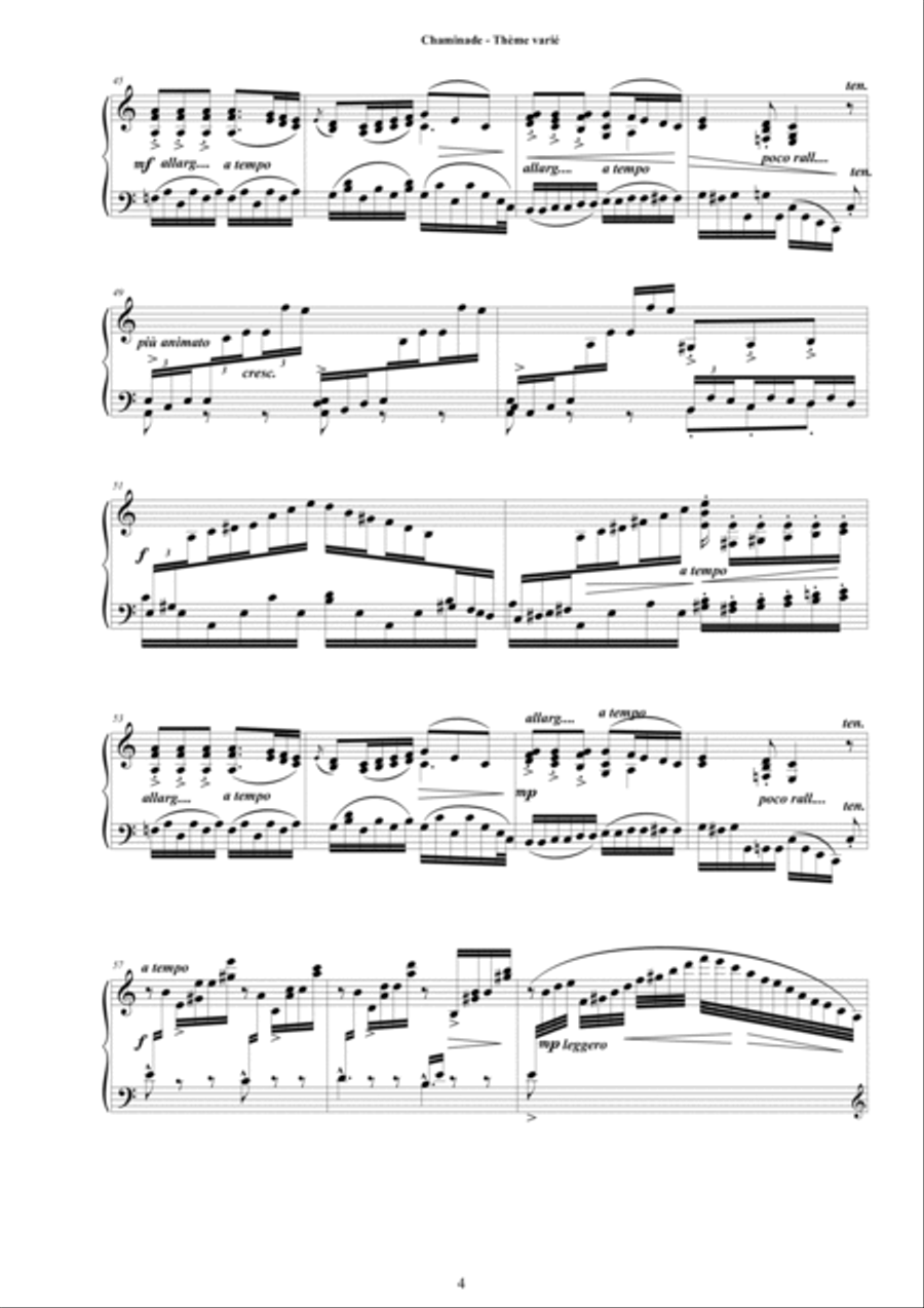 Chaminade - Thème varié - Op.89 - Harpischord or Piano version Chaminade - Thème varié - Op.89 - Harpischord or Piano version Harpsichord scores gallery preview page 4