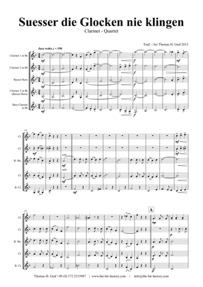 Book cover for Süßer die Glocken nie klingen - German Christmas song - Clarinet Quartet