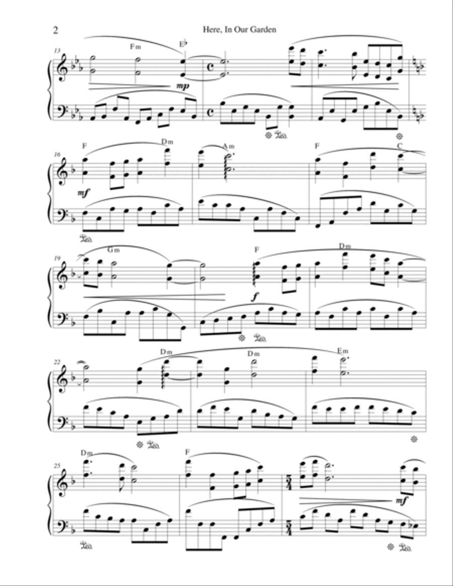 Here, In Our Garden Piano Solo scores gallery preview page 2