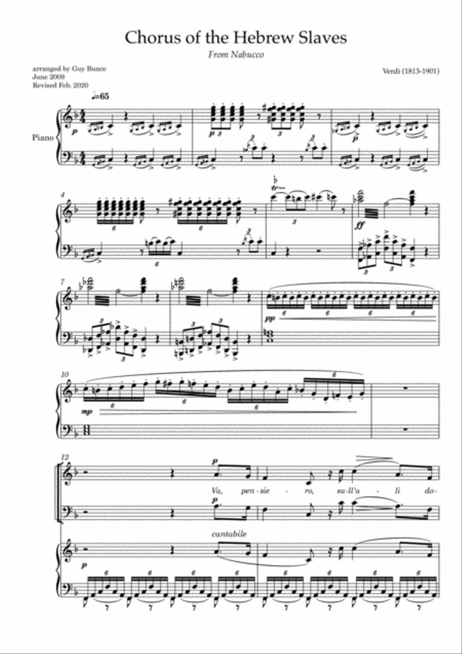 Chorus of the Hebrew Slaves (SATB) 4-Part scores gallery preview page 3