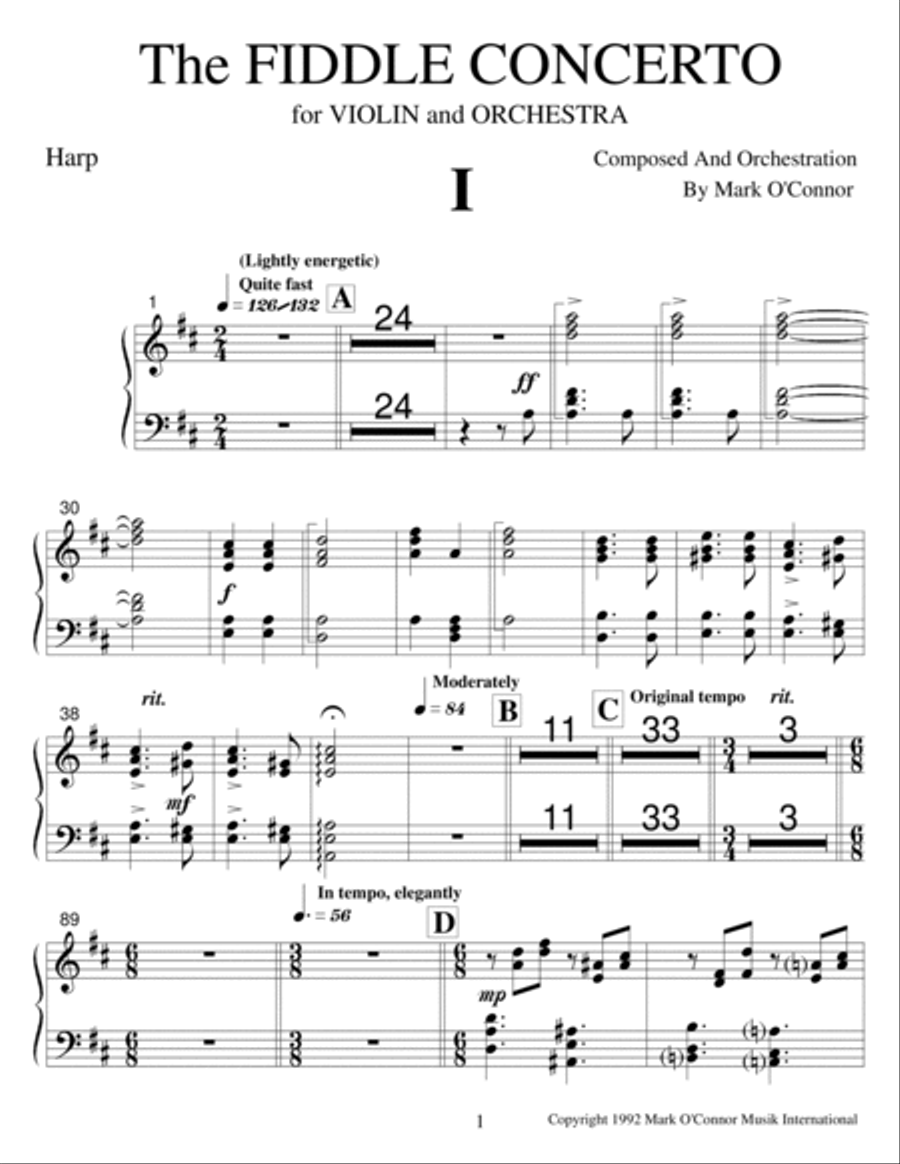 The Fiddle Concerto (string parts – violin and symphony orchestra) Full Orchestra scores gallery preview page 4