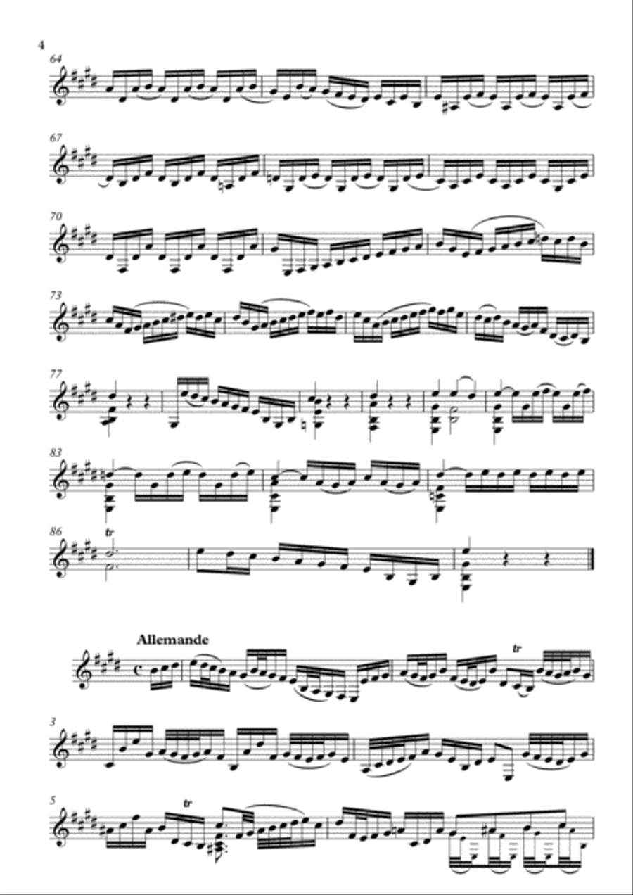 Cello Suite No. 3 Clarinet Solo scores gallery preview page 4