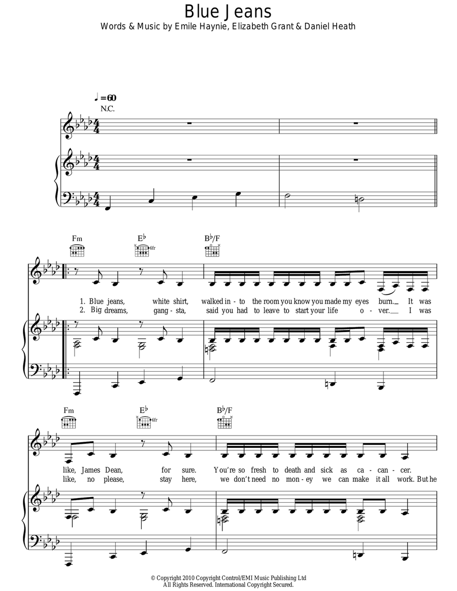 Blue Jeans Acoustic Guitar scores gallery preview page 1