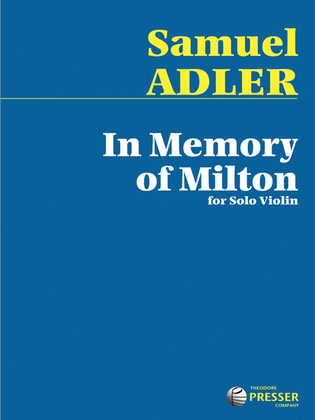 Book cover for In Memory of Milton