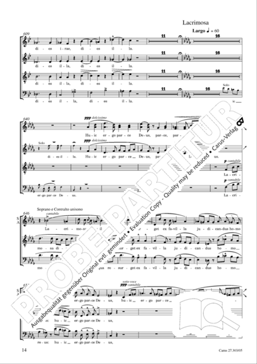 Messa da Requiem 4-Part scores gallery preview page 15