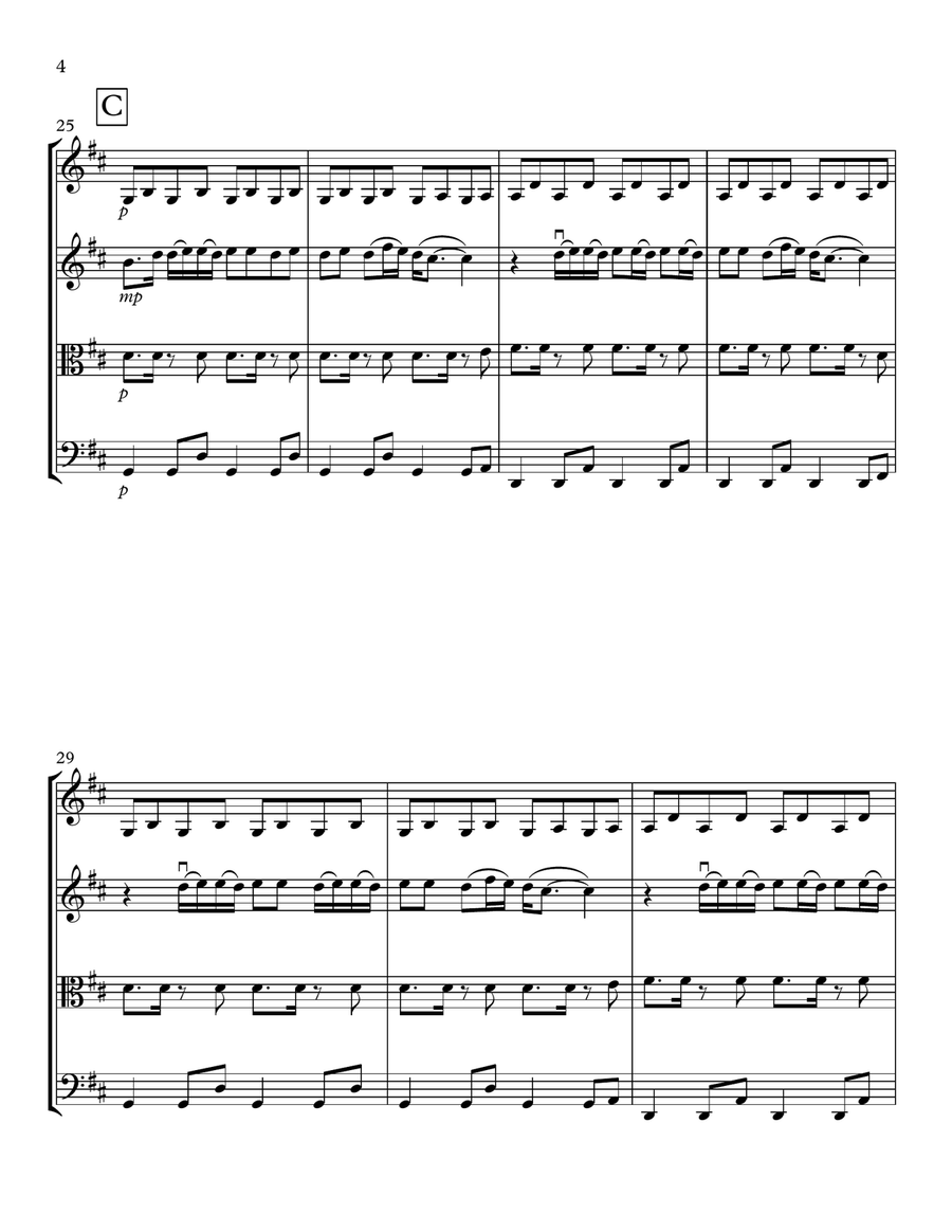 Calm Down String Quartet scores gallery preview page 4