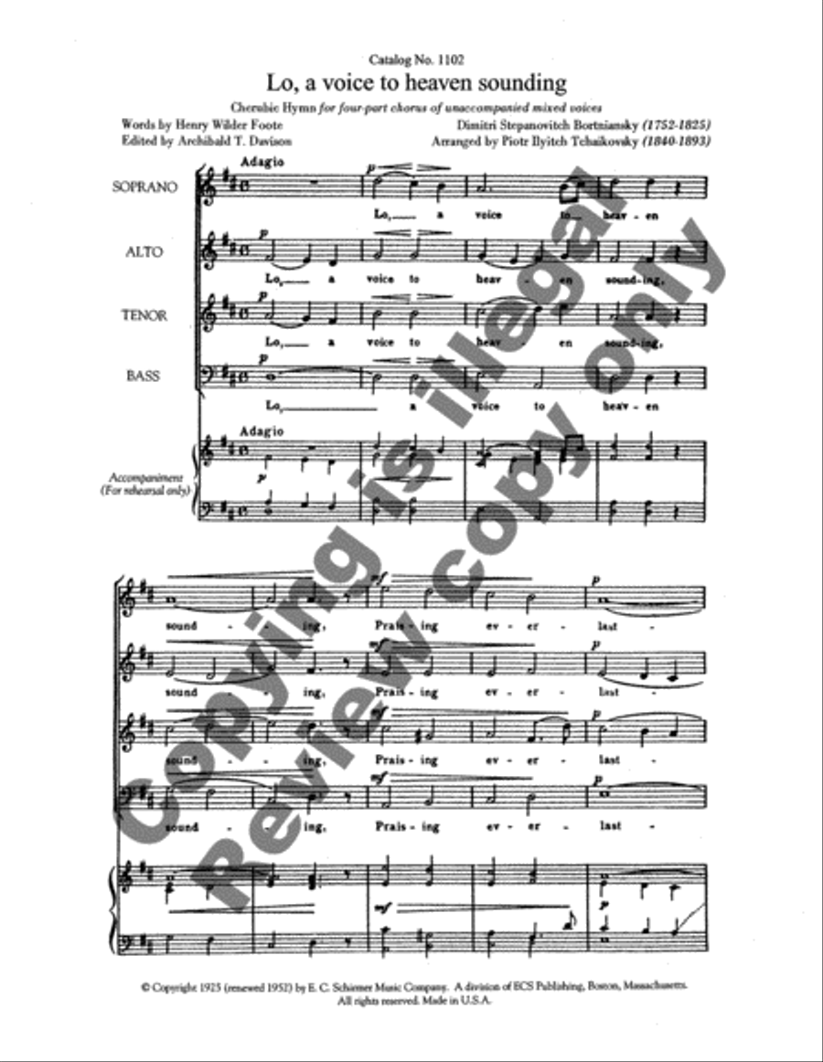 Lo, a Voice to Heaven Sounding 4-Part scores gallery preview page 5