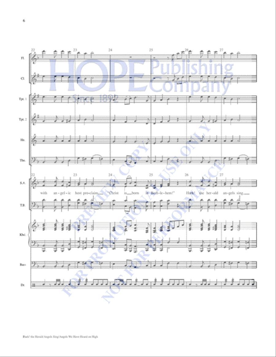 Hark! the Herald Angels Sing with Angels We Have Heard on High Choir scores gallery preview page 6