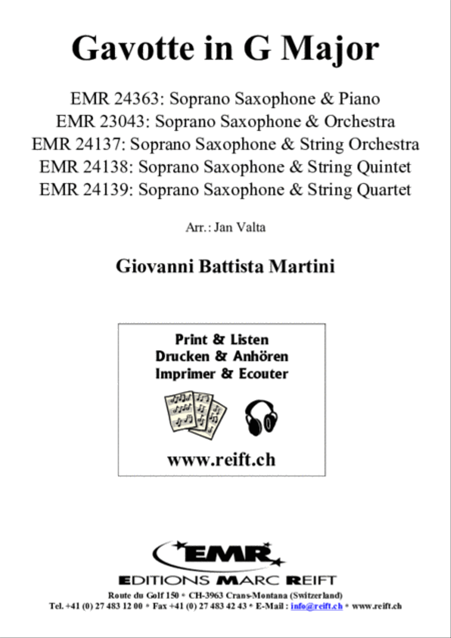 Gavotte in G Major Soprano Saxophone scores gallery preview page 2