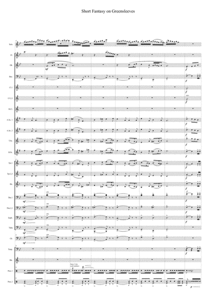 Short Fantasy on Greensleeves - for Solo flute and Wind Ensemble image number null