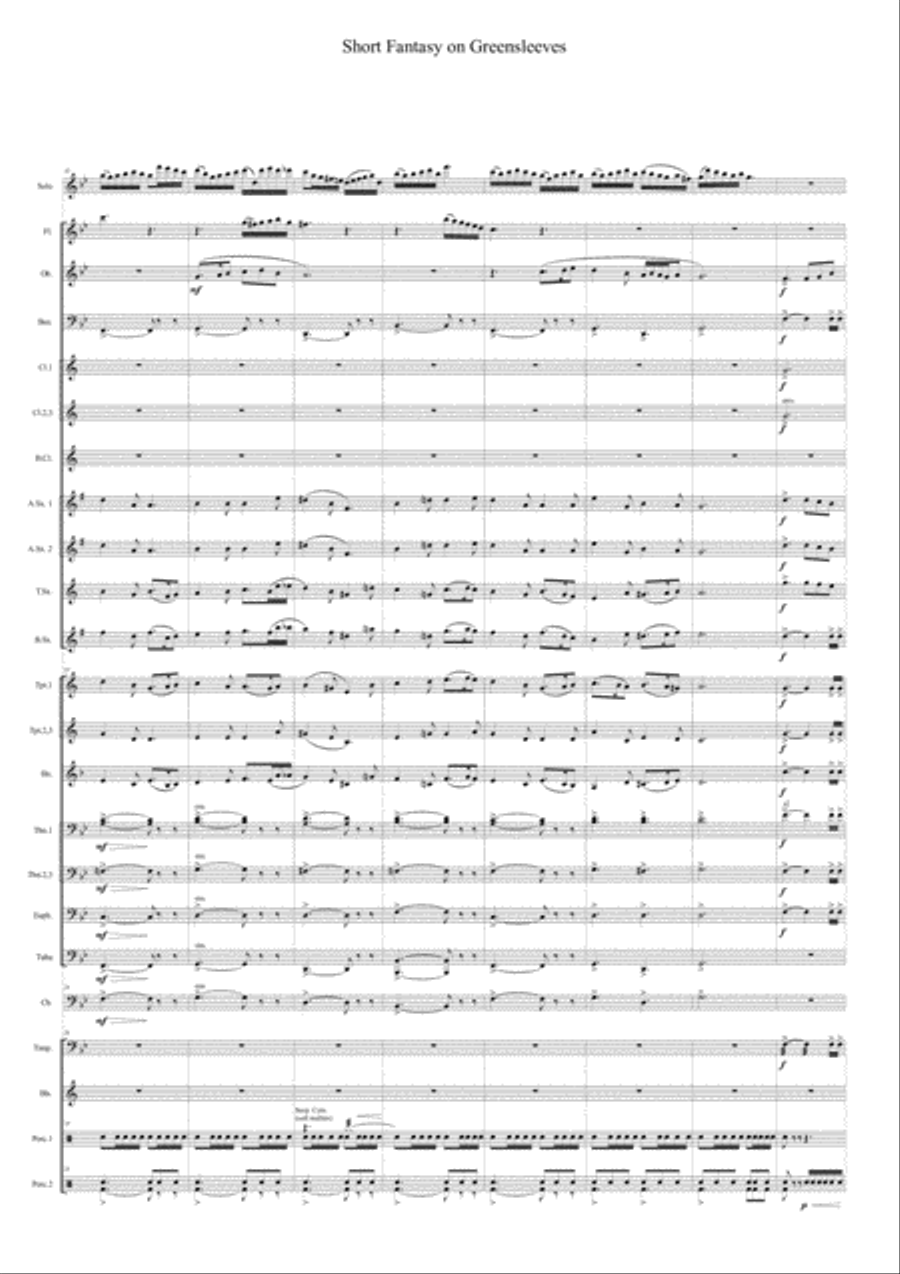 Short Fantasy on Greensleeves - for Solo flute and Wind Ensemble image number null