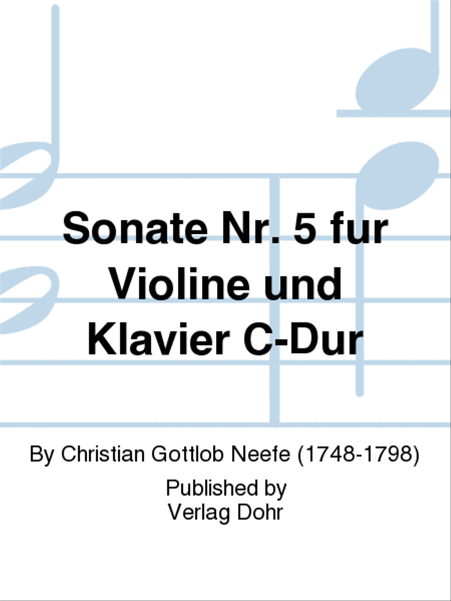 Sonate Nr. 5 für Violine und Klavier C-Dur (aus: Sechs Klaviersonaten mit Begleitung einer Violine) Violin Solo scores gallery preview page 1