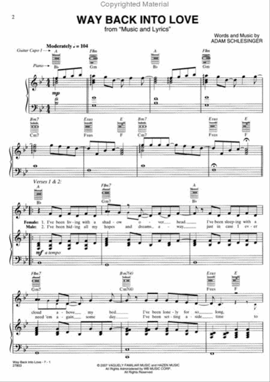 Way Back Into Love (from Music and Lyrics) Small Ensemble scores gallery preview page 2