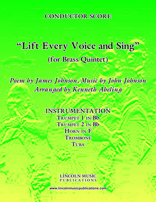 Book cover for Lift Every Voice and Sing (for Brass Quintet)