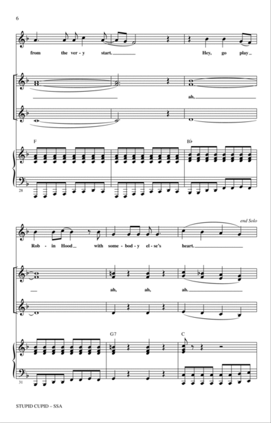 Stupid Cupid (arr. Roger Emerson) SSA scores gallery preview page 5