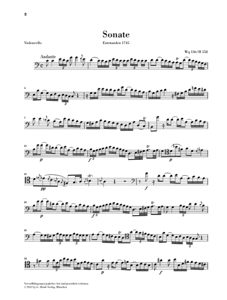 Gamba Sonatas Wq 88, 136, 137