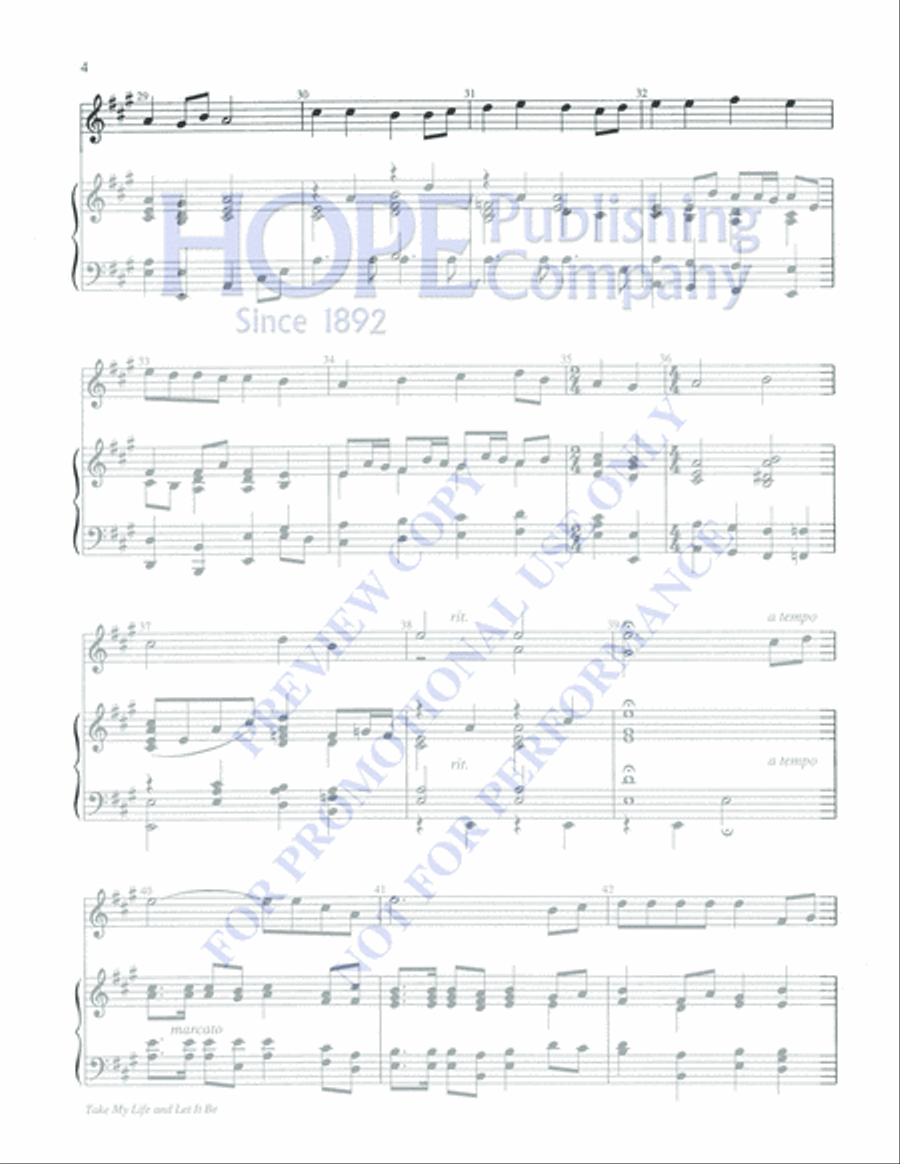 Take My Life and Let It Be Percussion scores gallery preview page 4