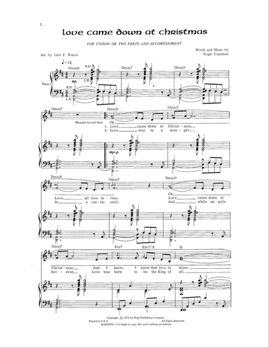 Love Came Down at Christmas Choir scores gallery preview page 2