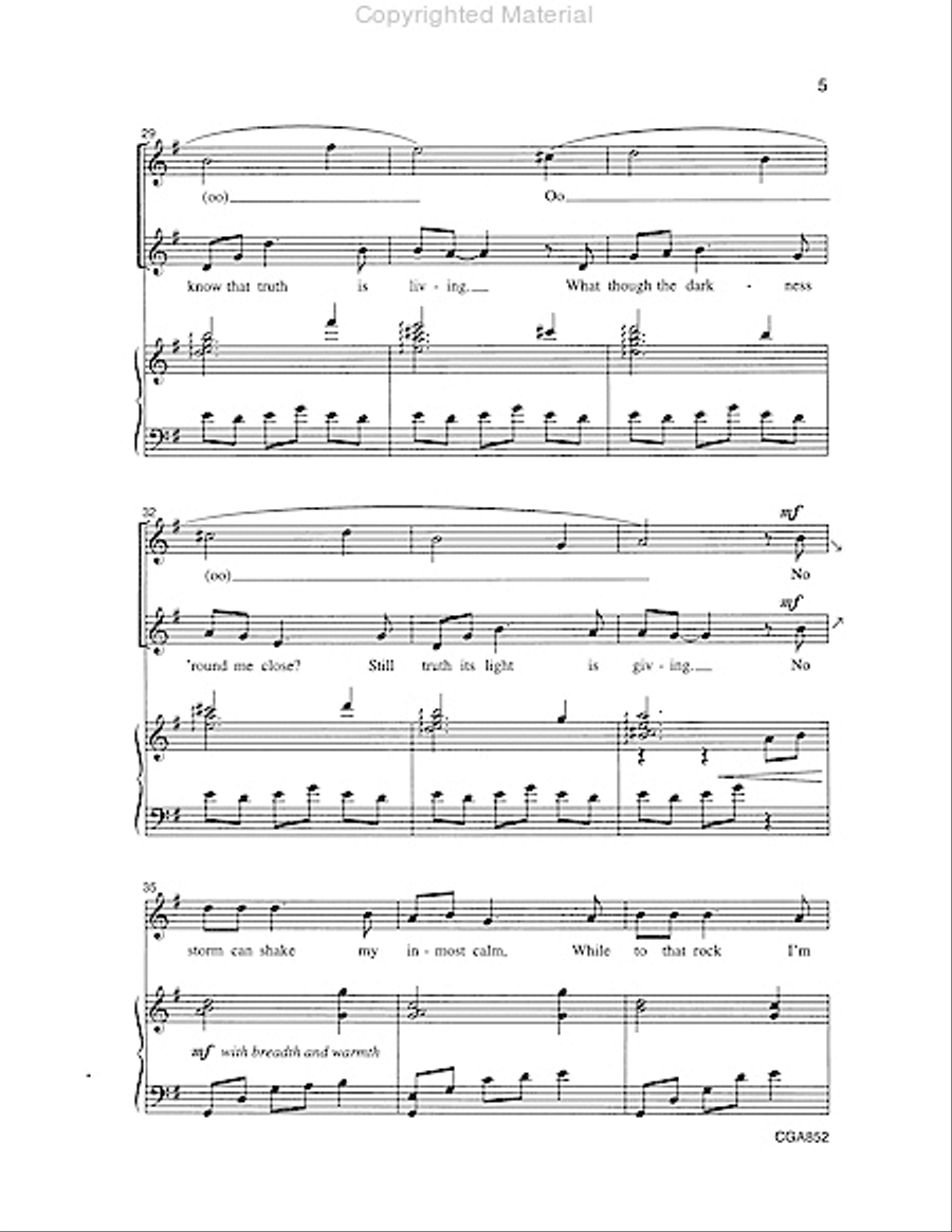 How Can I Keep From Singing? Unison Choir scores gallery preview page 5
