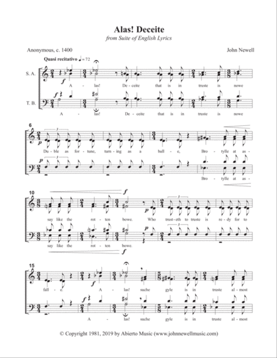 Alas! Deceite 4-Part scores gallery preview page 3