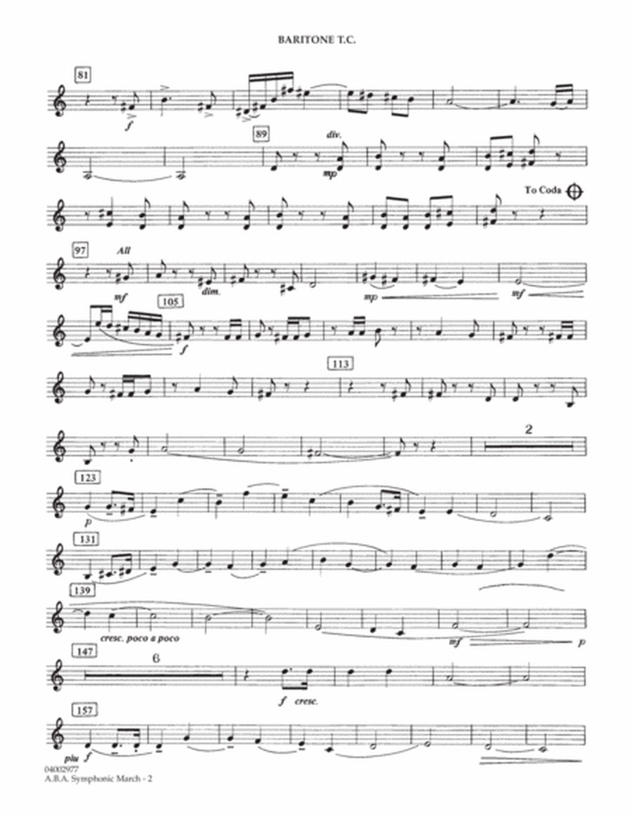 A.B.A. Symphonic March (Kitty Hawk) - Baritone T.C.