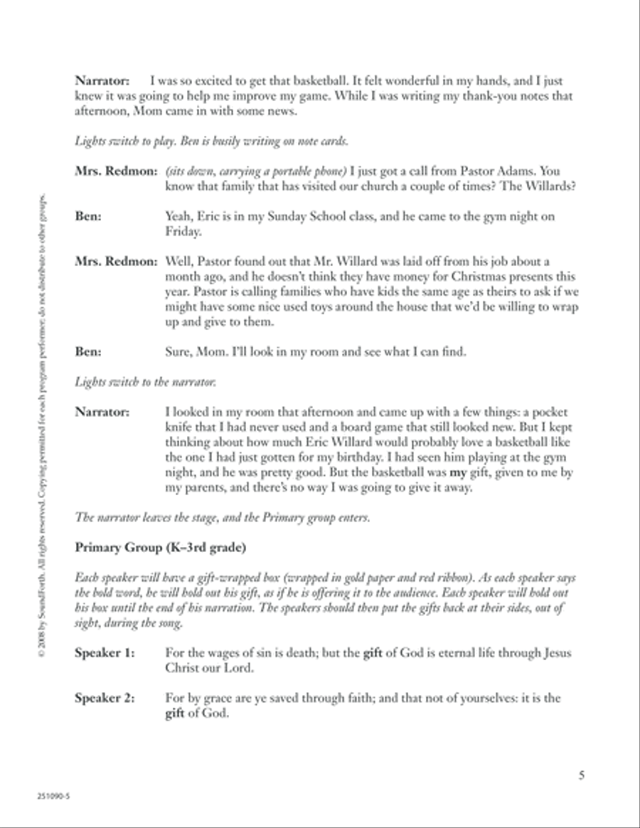 The Gift of Christmas Unison Choir scores gallery preview page 5