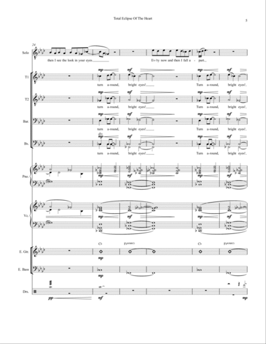 Total Eclipse Of The Heart Small Ensemble scores gallery preview page 5