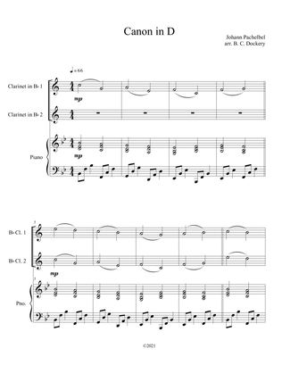 Book cover for Canon in D (Clarinet Duet with Piano Accompaniment)