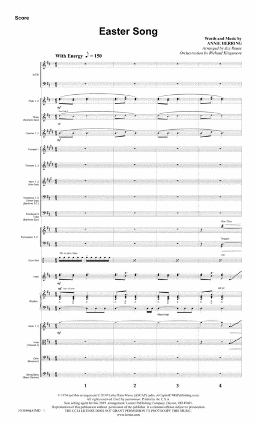 Songs of the Cross - Orchestral Score and Parts Choir scores gallery preview page 3