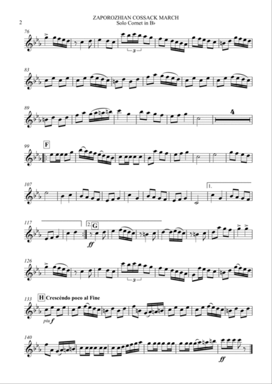 ZAPOROZHIAN COSSACK MARCH Brass Band scores gallery preview page 2