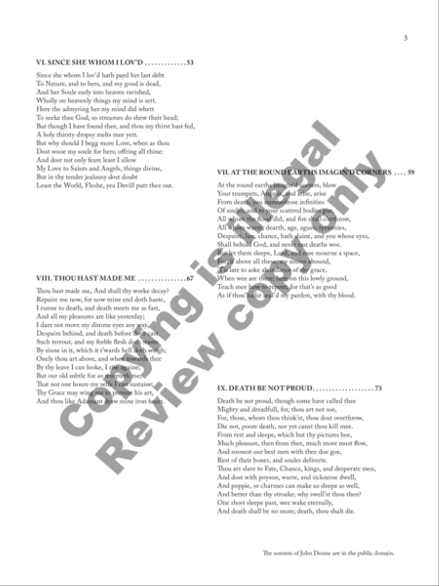 The Holy Sonnets of John Donne: 9 Songs for Tenor and Piano on Sonnets by John Donne Tenor Voice scores gallery preview page 5