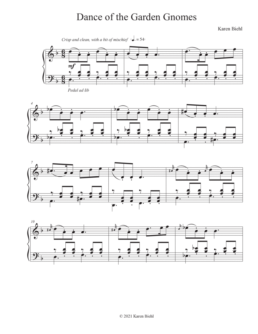 Dance of the Garden Gnomes Piano Solo scores gallery preview page 1