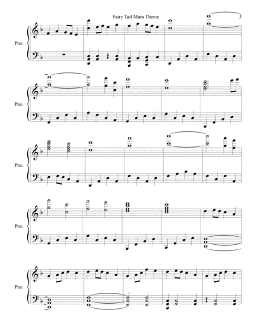 Fairy Tail Main Theme Piano Solo scores gallery preview page 3