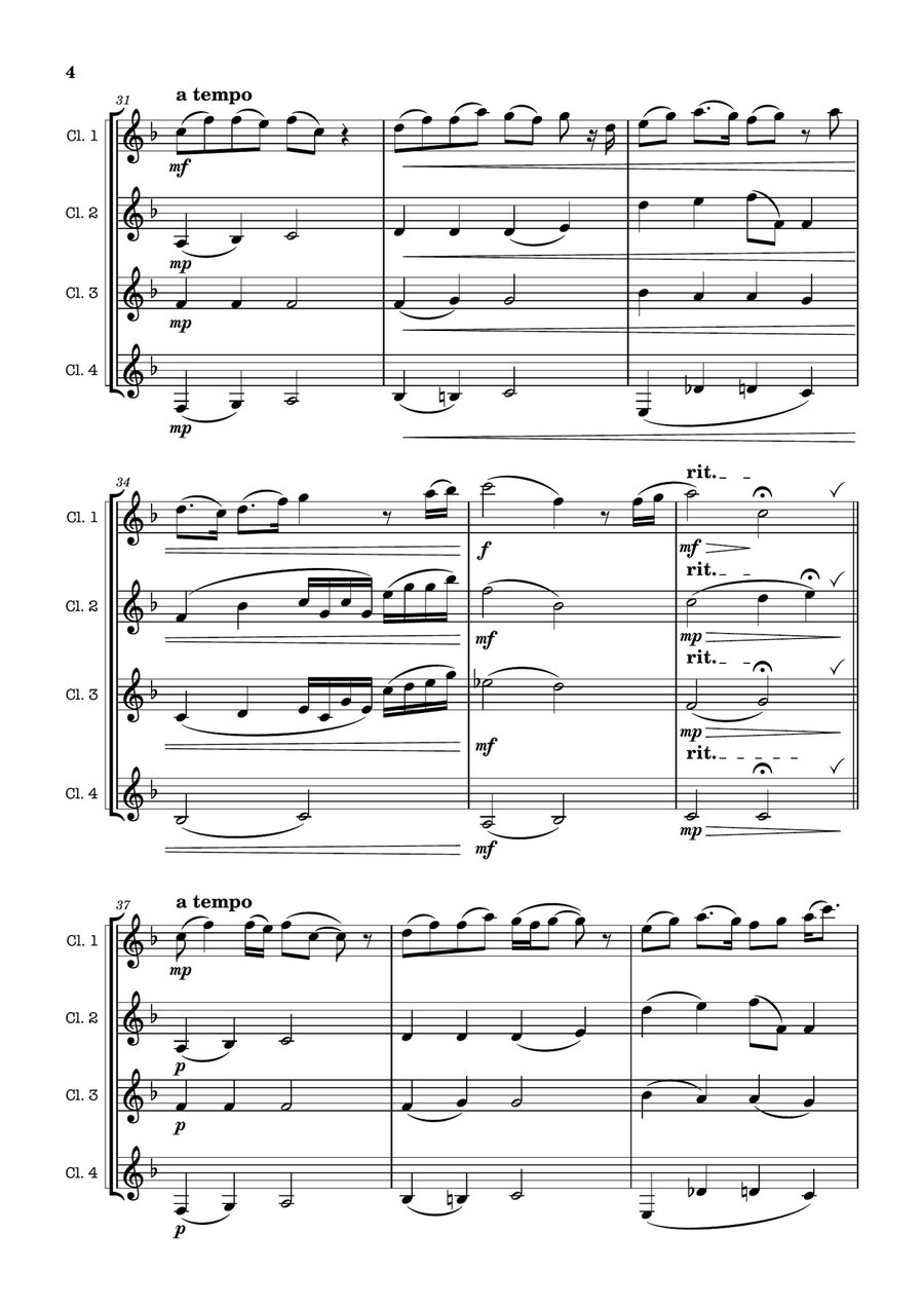 When She Loved Me Woodwind Quartet scores gallery preview page 4