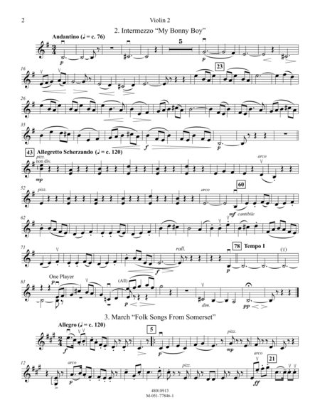 English Folk Song Suite - Violin 2
