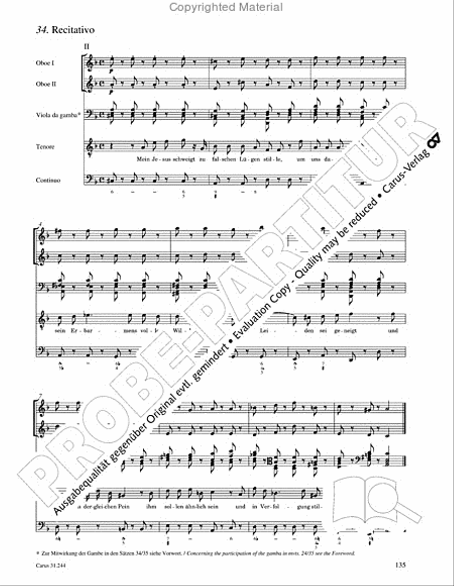 St. Matthew Passion (Matthaus-Passion) 4-Part scores gallery preview page 137