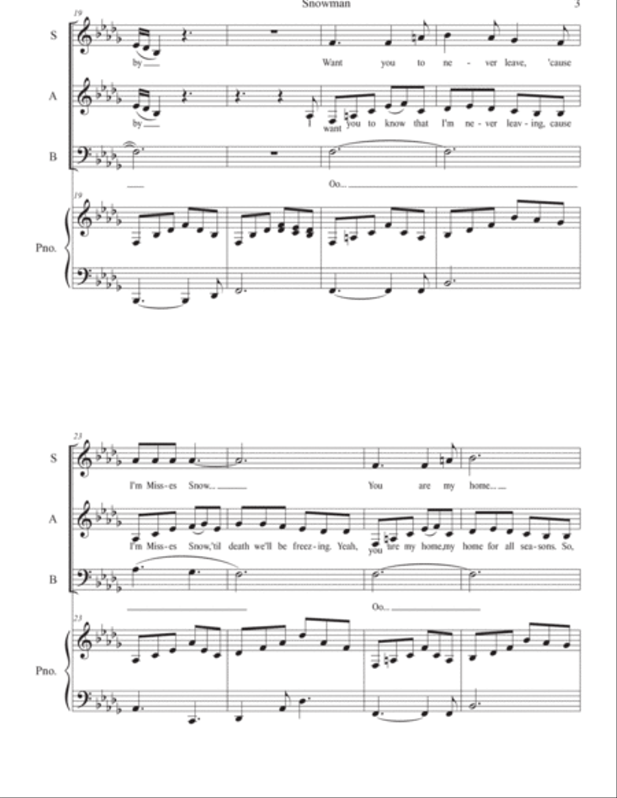 Snowman 3-Part scores gallery preview page 3