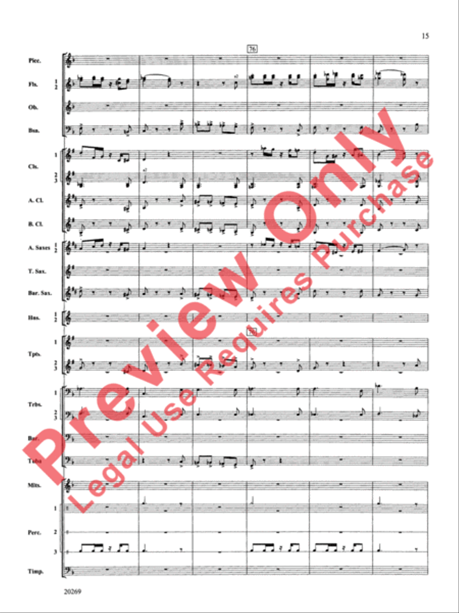 Night in the Tropics Concert Band scores gallery preview page 16