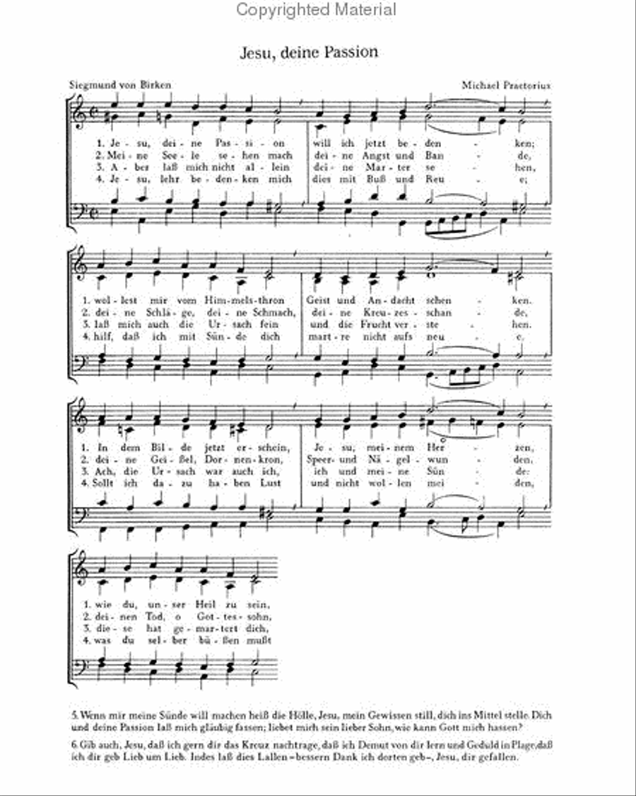 Gesius: Wenn meine Sund; Praetorius: Jesu, deine Passion Score scores gallery preview page 4